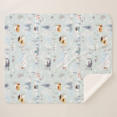 Gezellig Winter Wonderland Schaatspatroon Sherpa Deken (Voorkant (horizontaal))