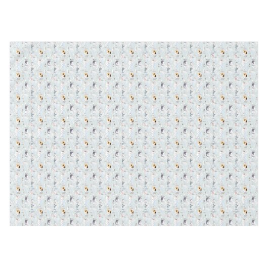 Gezellig Winter Wonderland Schaatspatroon Tafelkleed (Voorkant (Horizontaal))