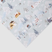 Gezellig Winter Wonderland Schaatspatroon Tissuepapier (Detail)