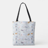 Gezellig Winter Wonderland Schaatspatroon Tote Bag (Achterkant)
