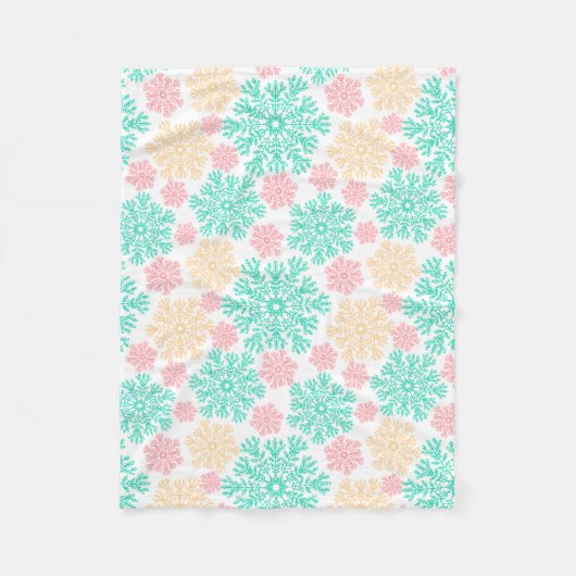 Gezellig Winter Wonderland Sneeuwvlokken Patroon Fleece Deken (Voorkant)