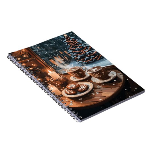 Gezellig Wintercafé met warme cacao en koekjes Notitieboek (Rechterzijde)