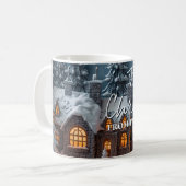 Gezellig Winterdorp Aangepaste Naam Kerstmis Koffiemok (Voorkant links)