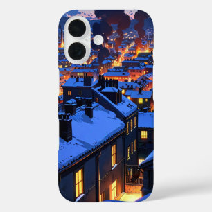 Gezellig winterdorp iPhone 16 hoesje