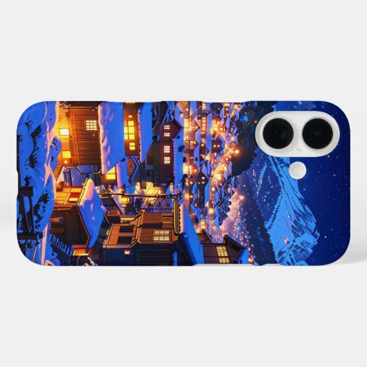 Gezellig winterdorp Case-Mate iPhone case (Achterkant (horizontaal))