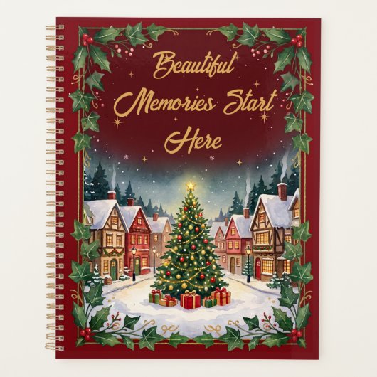 Gezellig Winterdorp Kerstmis Spiraal Notebook Planner (Voorkant)