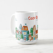 Gezellig Winterdorp – Snowy Holiday Scene Koffiemok (Voorkant links)