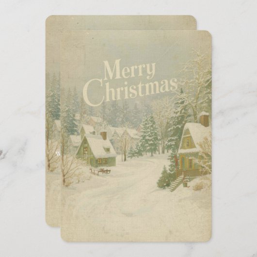 Gezellig Winterdorp Vrolijk Kerstfeest Kaart - 5x7 (Voorkant / Achterkant)