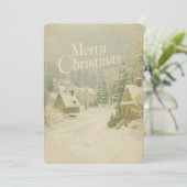 Gezellig Winterdorp Vrolijk Kerstfeest Kaart - 5x7 (Staand voorkant)