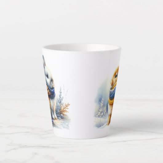 Gezellig winterkonijn latte mok (Voorkant)