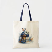 Gezellig winterkonijn tote bag (Voorkant)