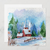 Gezellig winterlandschap Waterverf (Voorkant / Achterkant)