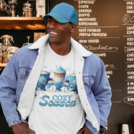 Gezellig winterseizoen Sneeuwman Koffie Kerstmis K T-shirt
