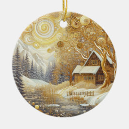 "Gezellig winterverblijf" Keramisch Ornament