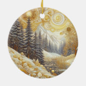 "Gezellig winterverblijf" Keramisch Ornament (Achterkant)