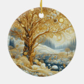 "Gezellig winterverblijf" Keramisch Ornament (Achterkant)