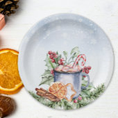 Gezellig winterwarm cacao sneeuwrijk Baby shower Papieren Bordje