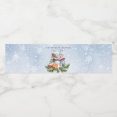 Gezellig winterwarm cacao sneeuwrijk Baby shower Waterfles Etiket (Enkel label)