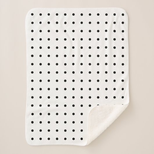 Gezellig zwart polka dot patroon sherpa deken (Voorkant)