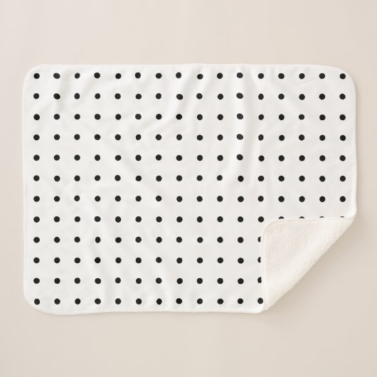 Gezellig zwart polka dot patroon sherpa deken (Voorkant (horizontaal))
