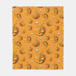 Gezellige 3D Jack O'Lantern & Pompoen Patroon Fleece Deken