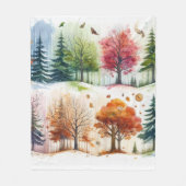 Gezellige 4 - Seizoenen Digitale Waterverf Fleece Deken (Voorkant)