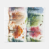 Gezellige 4 - Seizoenen Digitale Waterverf Fleece Deken (Voorkant (Horizontaal))