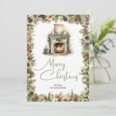 Gezellige aarde natuurlijke tinten Kersthaard Feestdagenkaart (Staand voorkant)