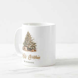 Gezellige aarde waterverf Kerstboom salie koper Koffiemok