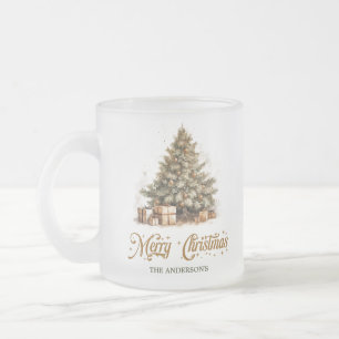 Gezellige aarde waterverf Kerstboom salie koper Matglas Koffiemok