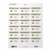 Gezellige aardse kleuren kerstkaarsen en hulst etiket (Full Sheet)