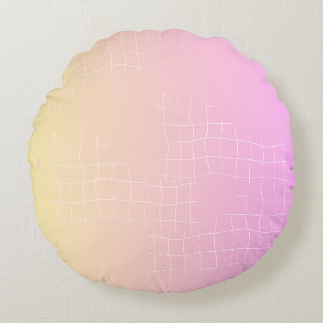 Gezellige abstracte kunst accentkussen rond kussen (Voorkant)