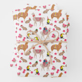 Gezellige Alpaca Capybara Llama met de hand geïllu Inpakpapier Vel (In situ)