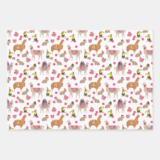 Gezellige Alpaca Capybara Llama met de hand geïllu Inpakpapier Vel (Voorkant)