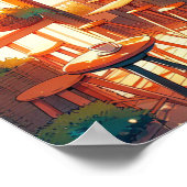 Gezellige Anime Cafe Art Poster (Hoek)