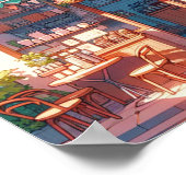 Gezellige Anime Cafe Art Poster (Hoek)