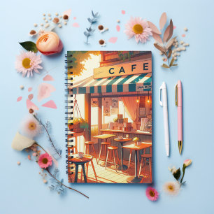 Gezellige Anime Cafe Kunst 90s Sfeer Emotioneel St Notitieboek