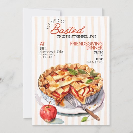 Gezellige appeltaart VriendschappenUitnodiging voo Kaart (Voorkant)