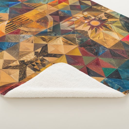 Gezellige Aqua "Erfelijke Artistiek" Pluche Sherpa Sherpa Deken (3/4)