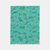 Gezellige Aqua Green Mushrooms en Botanische Patro Fleece Deken (Voorkant)