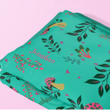 Gezellige Aqua Green Mushrooms en Botanische Patro