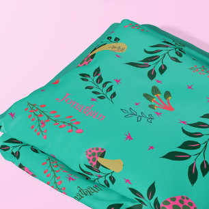 Gezellige Aqua Green Mushrooms en Botanische Patro Fleece Deken