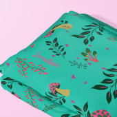 Gezellige Aqua Green Mushrooms en Botanische Patro Fleece Deken