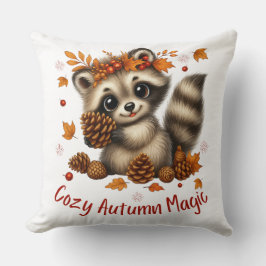 Gezellige Autumn Magic Racoon Kussen