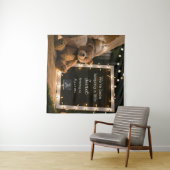 Gezellige avond met teddybeer zwangerschapsaankond wandkleed (In Situ (horizontaal))