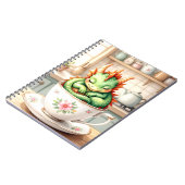 Gezellige Baby Dragon in een theekopje Notitieboek (Linkerzijde)