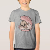 Gezellige Baby Seal in een Roze Zeeschelp Tri-Blend Shirt (Voorkant)