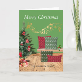 Gezellige bank vrolijk kerst Wenskaart Bedankkaart