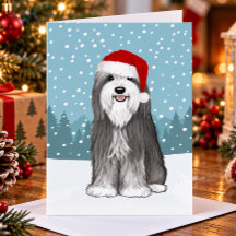 Gezellige Bearded Collie Kerstkaart Maatwerk