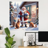 Gezellige begrroeting op de stoep poster (Thuiskantoor)